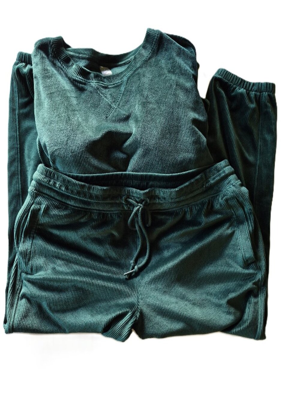Lou and Grey Emerald Green Velour Matching Two Piece Lounge Set Large